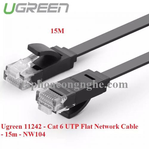 Ugreen 11242 15M màu Đen Cáp mạng LAN CAT6 UPT cáp dẹp NW104 30011242